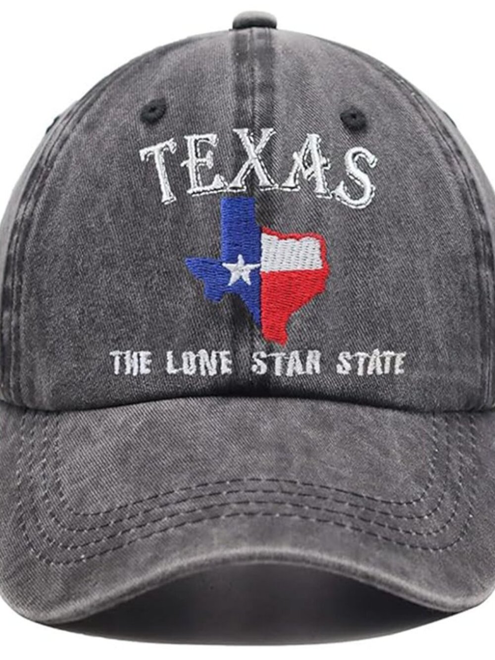 Texas Lone Star State Hat, TX States Flag Map Shape Embroidered Adjustable Washe